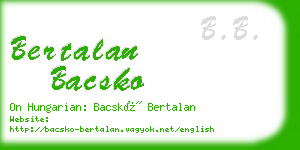 bertalan bacsko business card